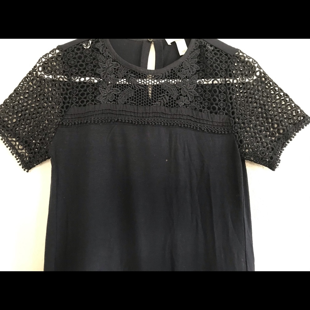 Navy Blue Crotchet Swing Dress